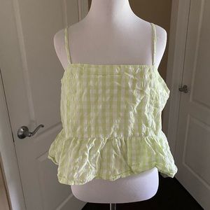 Large, light green and white gingham tank